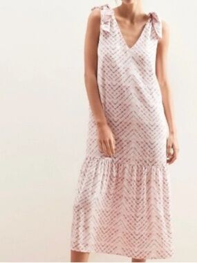 Banana Republic Pink Chevron Midi Dress